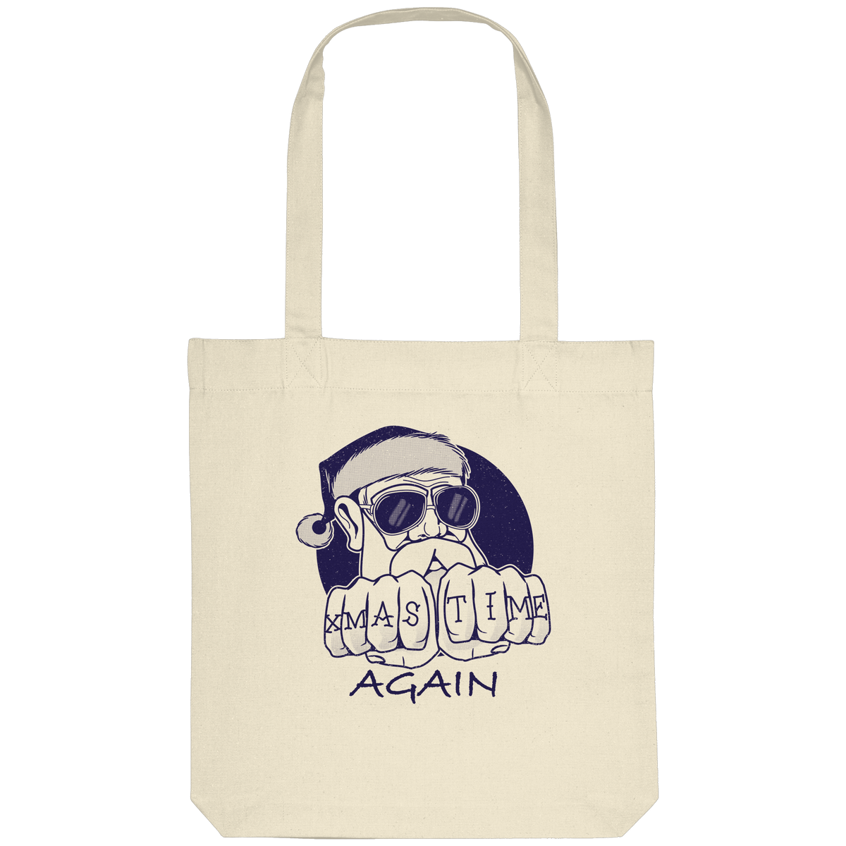 Jutebeutel Weihnachten Cool Santa • Xmas Time Again • Bio-Stofftasche