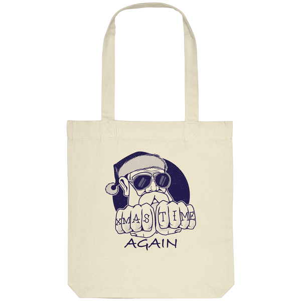 Jutebeutel Weihnachten Cool Santa • Xmas Time Again • Bio-Stofftasche