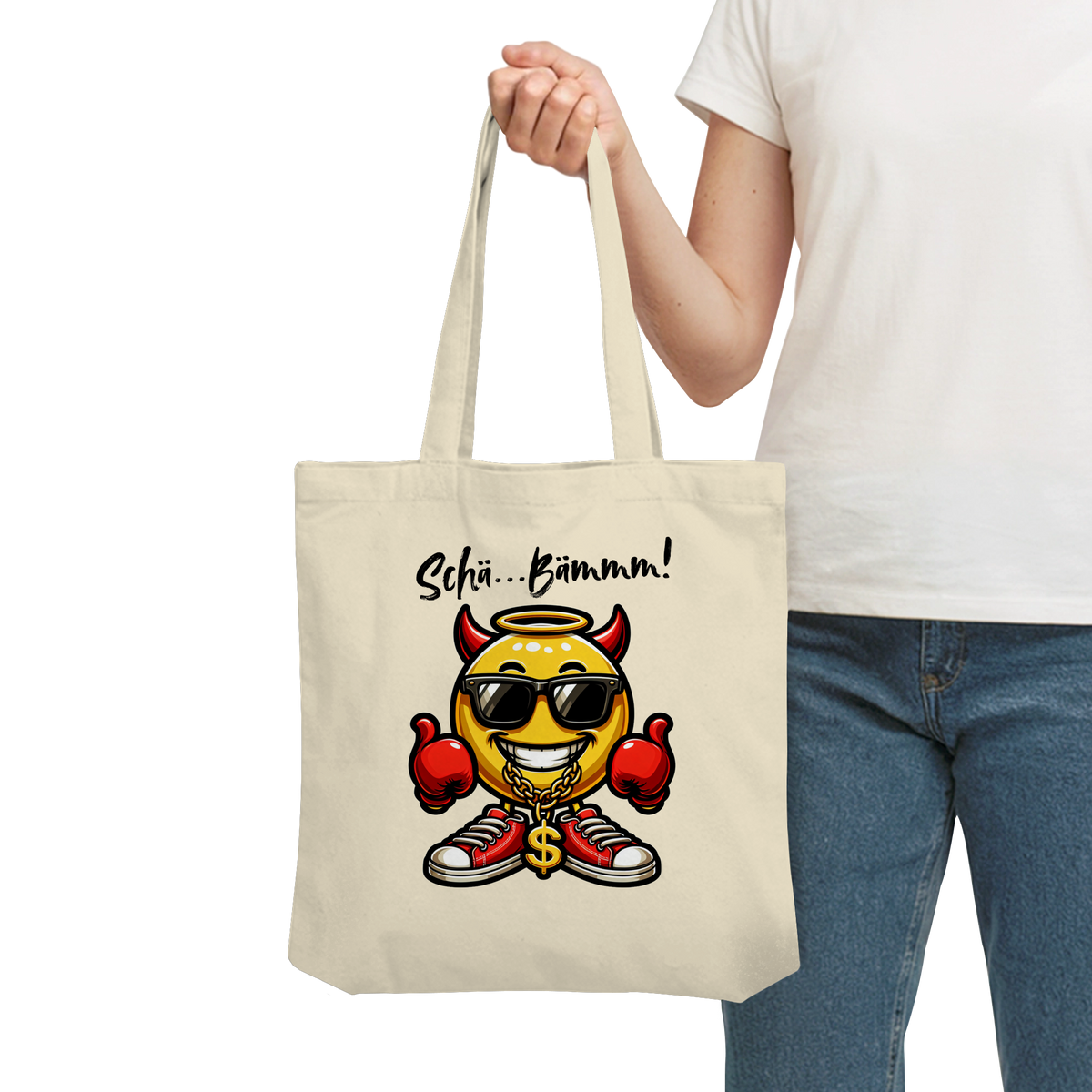Jutebeutel mit Emoji • Schä…Bämmm! • Bio-Stofftasche