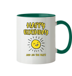 Geburtstagstasse Happy Birthday and all the best • 330 ml zweifarbig