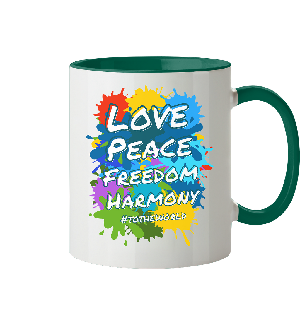 Tasse • Love Peace Freedom Harmony • 330 ml zweifarbig