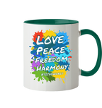 Tasse • Love Peace Freedom Harmony • 330 ml zweifarbig