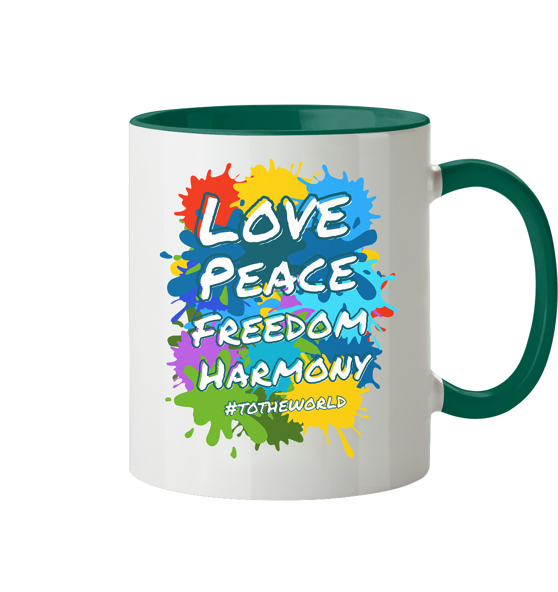 Tasse • Love Peace Freedom Harmony • 330 ml zweifarbig