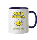 Geburtstagstasse Happy Birthday and all the best • 330 ml zweifarbig