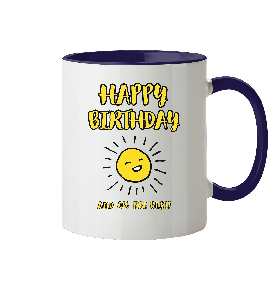 Geburtstagstasse Happy Birthday and all the best • 330 ml zweifarbig