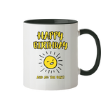 Geburtstagstasse Happy Birthday and all the best • 330 ml zweifarbig