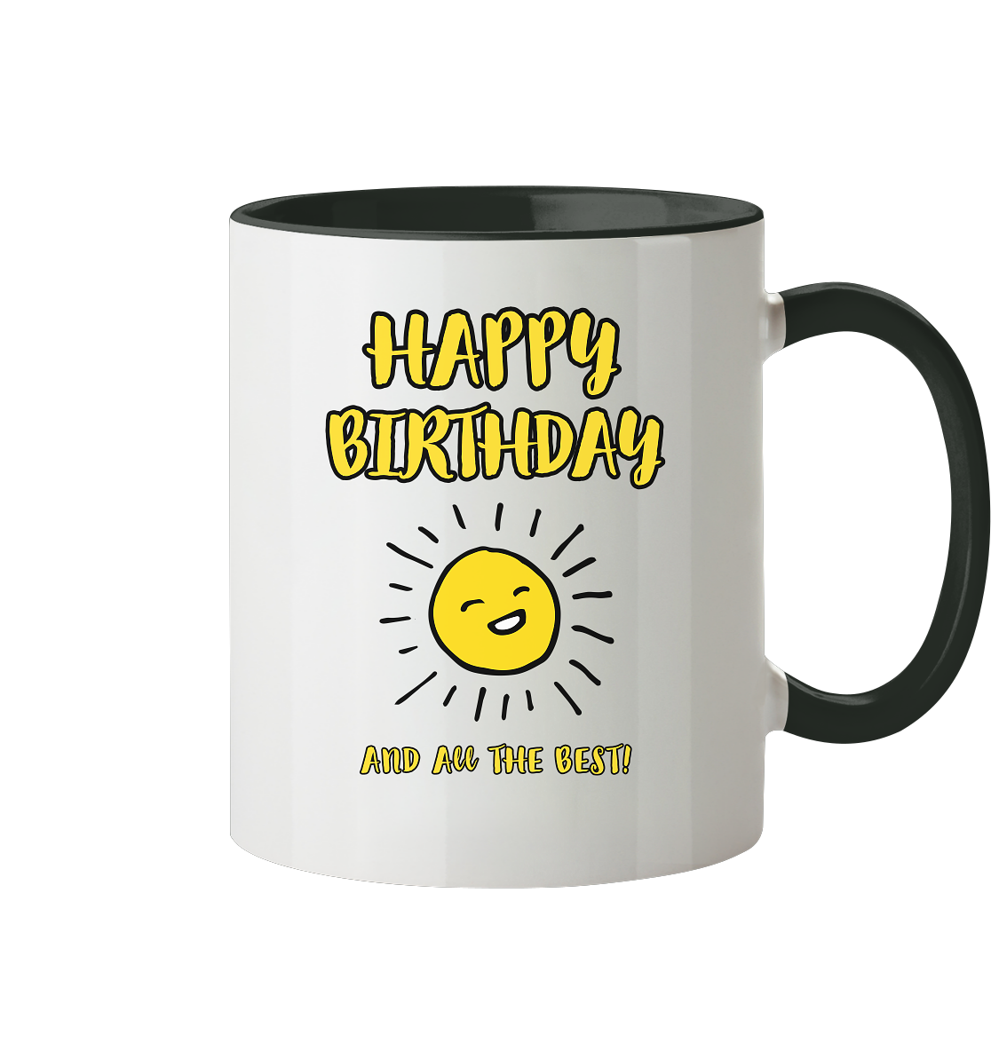 Geburtstagstasse Happy Birthday and all the best • 330 ml zweifarbig