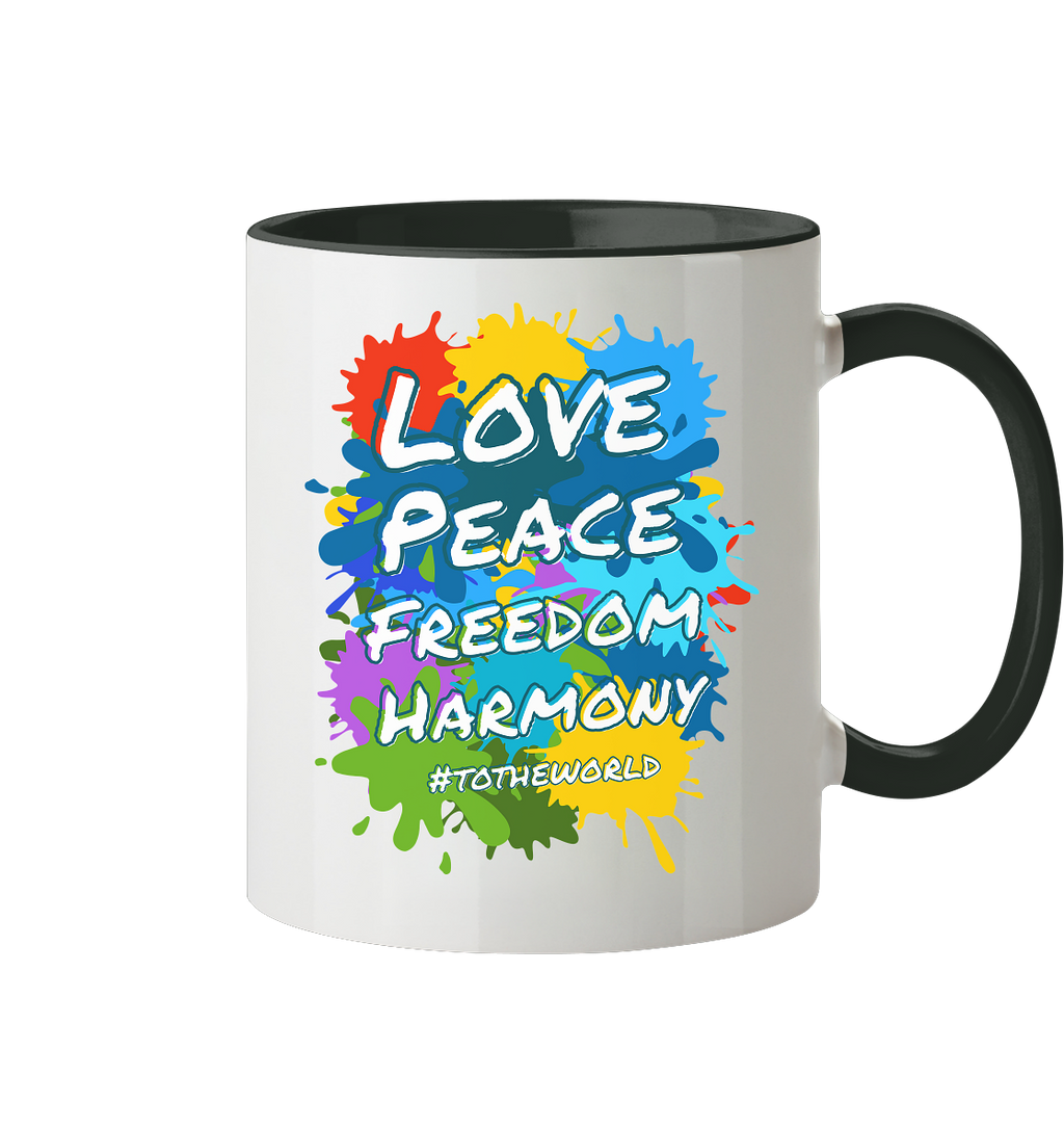 Tasse • Love Peace Freedom Harmony • 330 ml zweifarbig