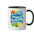 Tasse • Love Peace Freedom Harmony • 330 ml zweifarbig