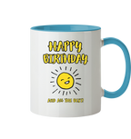 Geburtstagstasse Happy Birthday and all the best • 330 ml zweifarbig
