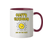 Geburtstagstasse Happy Birthday and all the best • 330 ml zweifarbig
