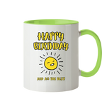 Geburtstagstasse Happy Birthday and all the best • 330 ml zweifarbig