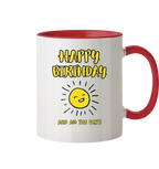 Geburtstagstasse Happy Birthday and all the best • 330 ml zweifarbig