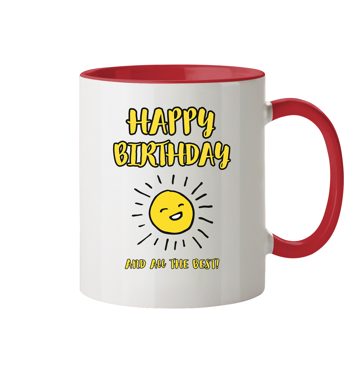 Geburtstagstasse Happy Birthday and all the best • 330 ml zweifarbig