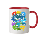 Tasse • Love Peace Freedom Harmony • 330 ml zweifarbig
