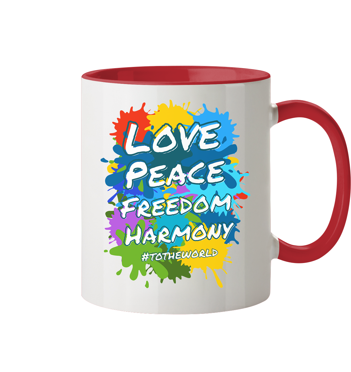 Tasse • Love Peace Freedom Harmony • 330 ml zweifarbig