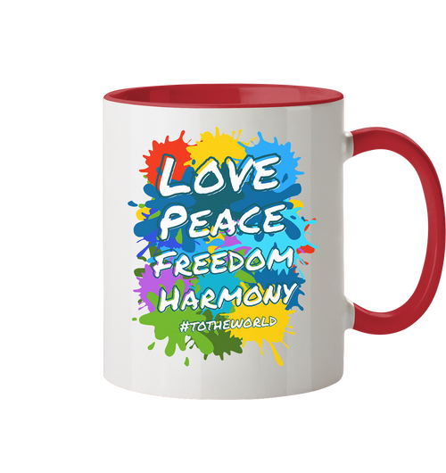 Tasse • Love Peace Freedom Harmony • 330 ml zweifarbig