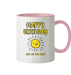 Geburtstagstasse Happy Birthday and all the best • 330 ml zweifarbig