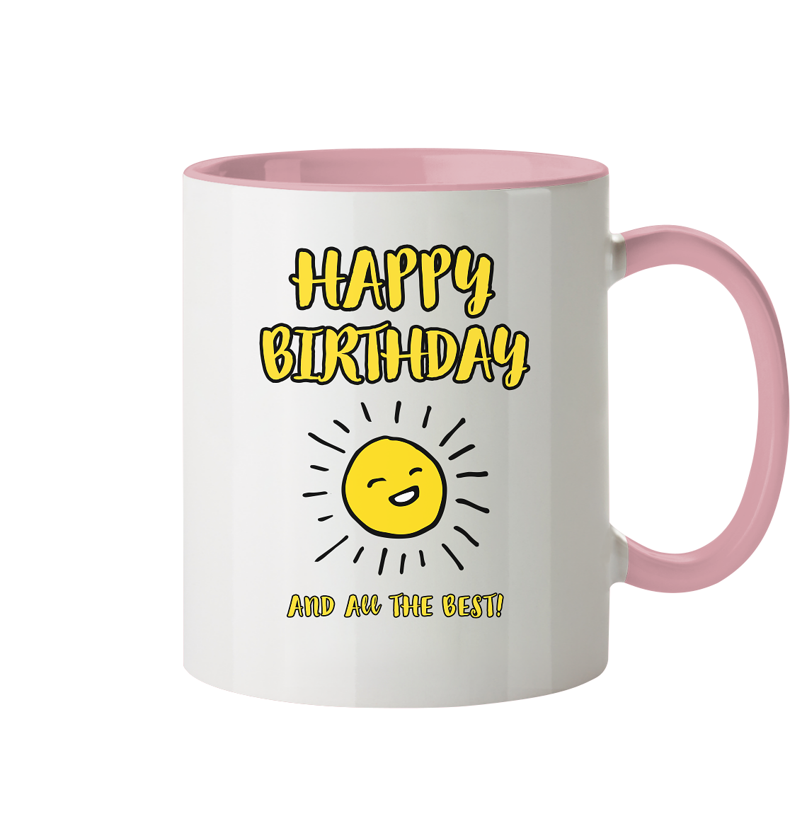 Geburtstagstasse Happy Birthday and all the best • 330 ml zweifarbig