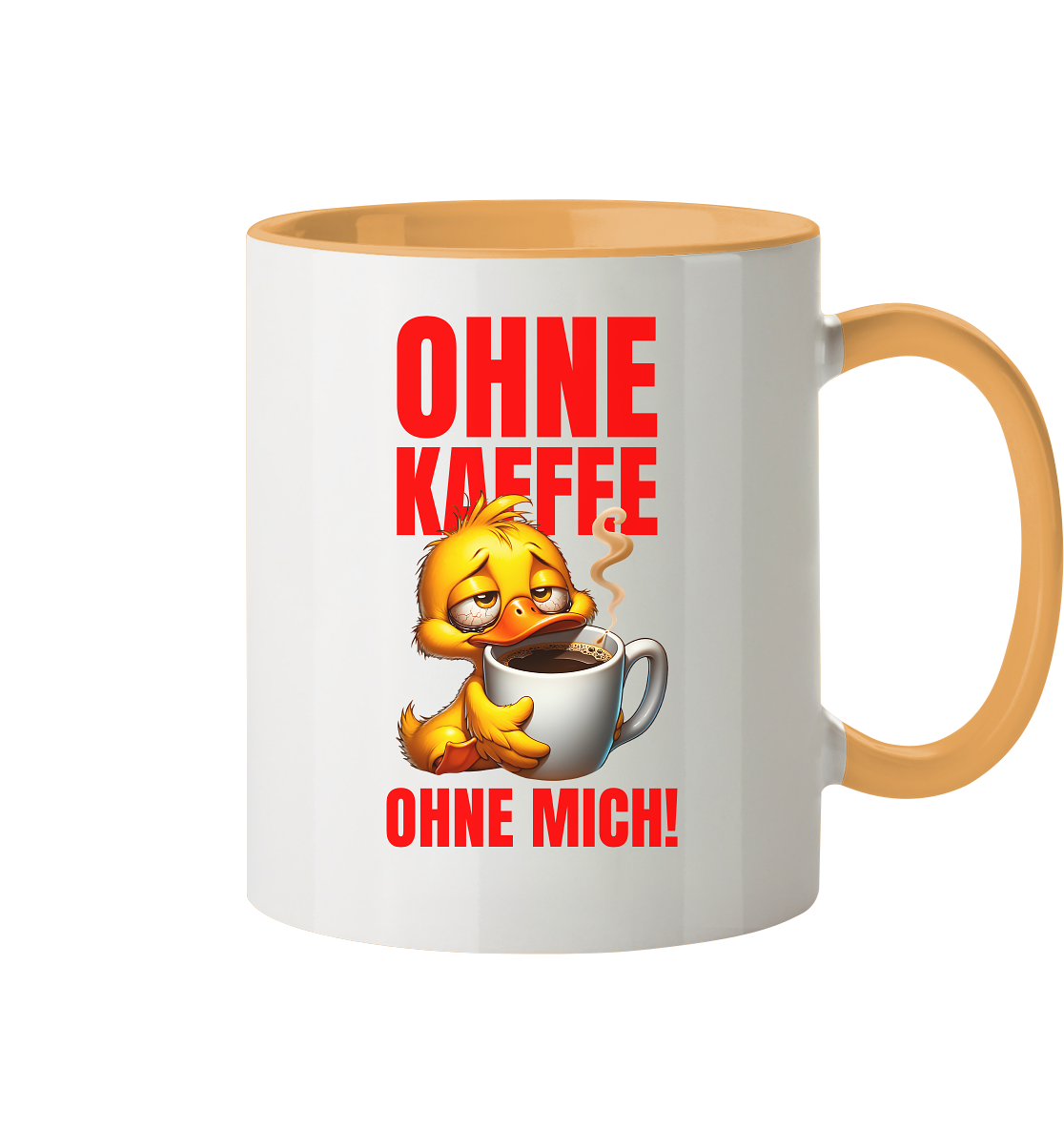 Kaffeetasse mit Ente • Ohne Kaffee, ohne mich! • 330 ml zweifarbig