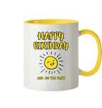 Geburtstagstasse Happy Birthday and all the best • 330 ml zweifarbig