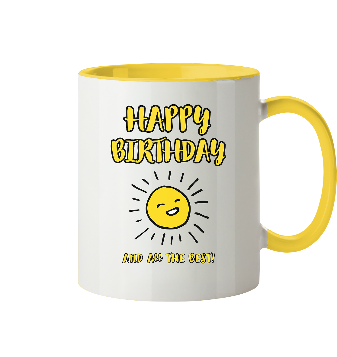 Geburtstagstasse Happy Birthday and all the best • 330 ml zweifarbig
