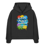 Peace-Damen-Hoodie • Love Peace Freedom Harmony • Bio-Boxcut