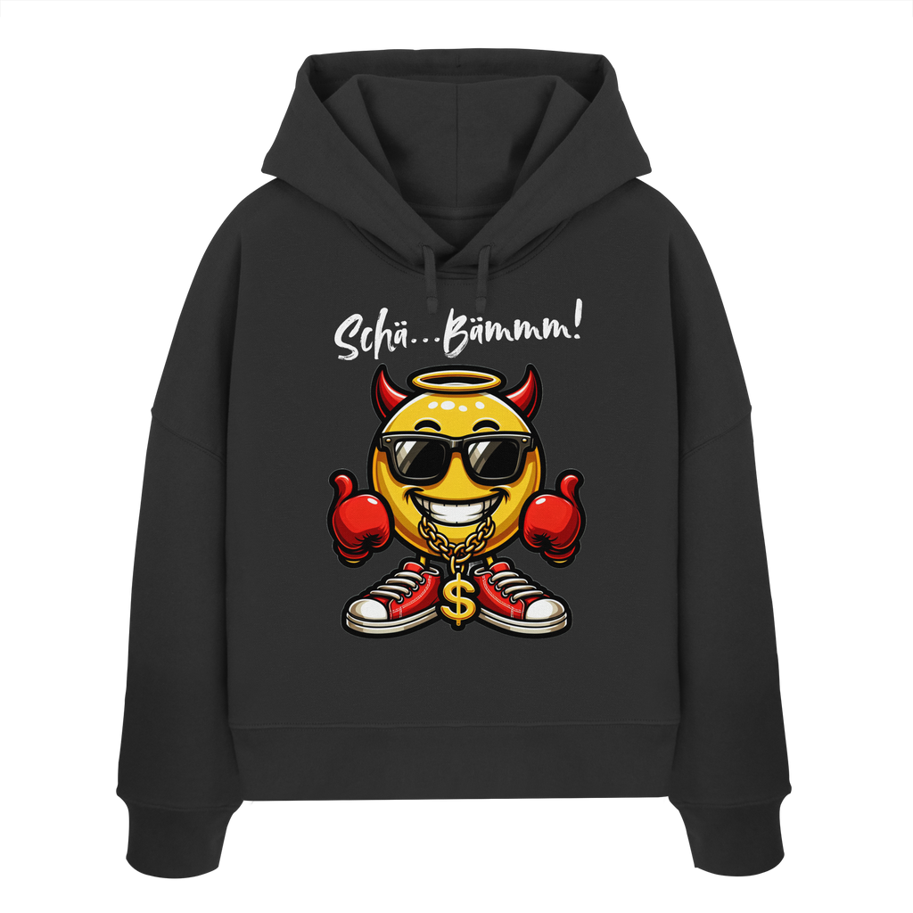 Damen Hoodie mit Emoji • Schä…Bämmm! • Bio-Boxcut