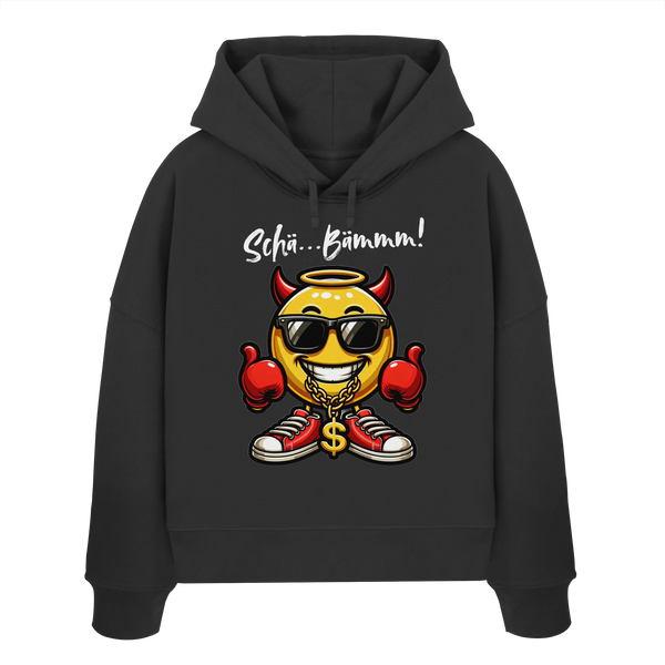 Damen Hoodie mit Emoji • Schä…Bämmm! • Bio-Boxcut