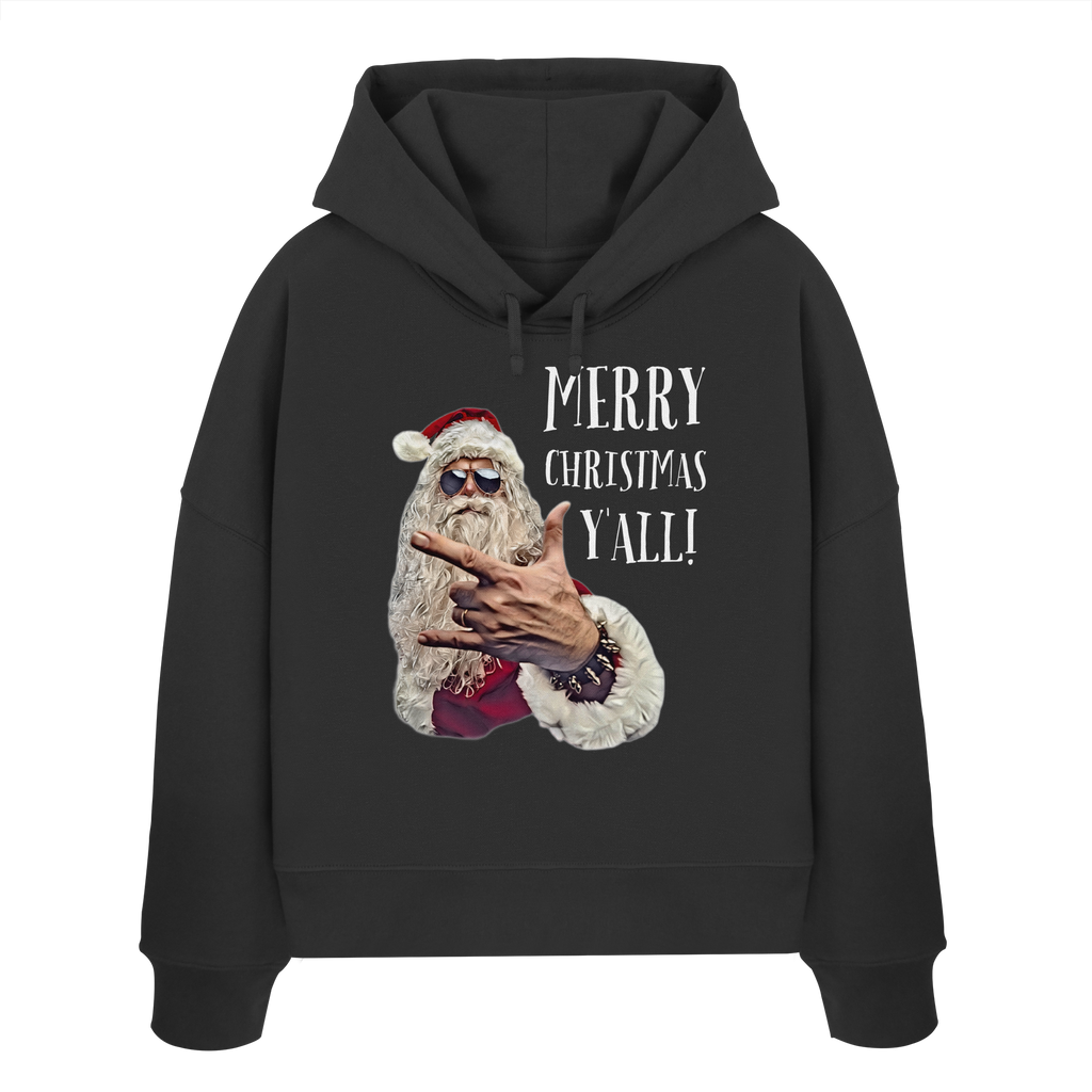 Weihnachts-Hoodie Damen Cool Santa • Merry Christmas y'all • Bio-Boxcut
