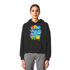 Peace-Damen-Hoodie • Love Peace Freedom Harmony • Bio-Boxcut