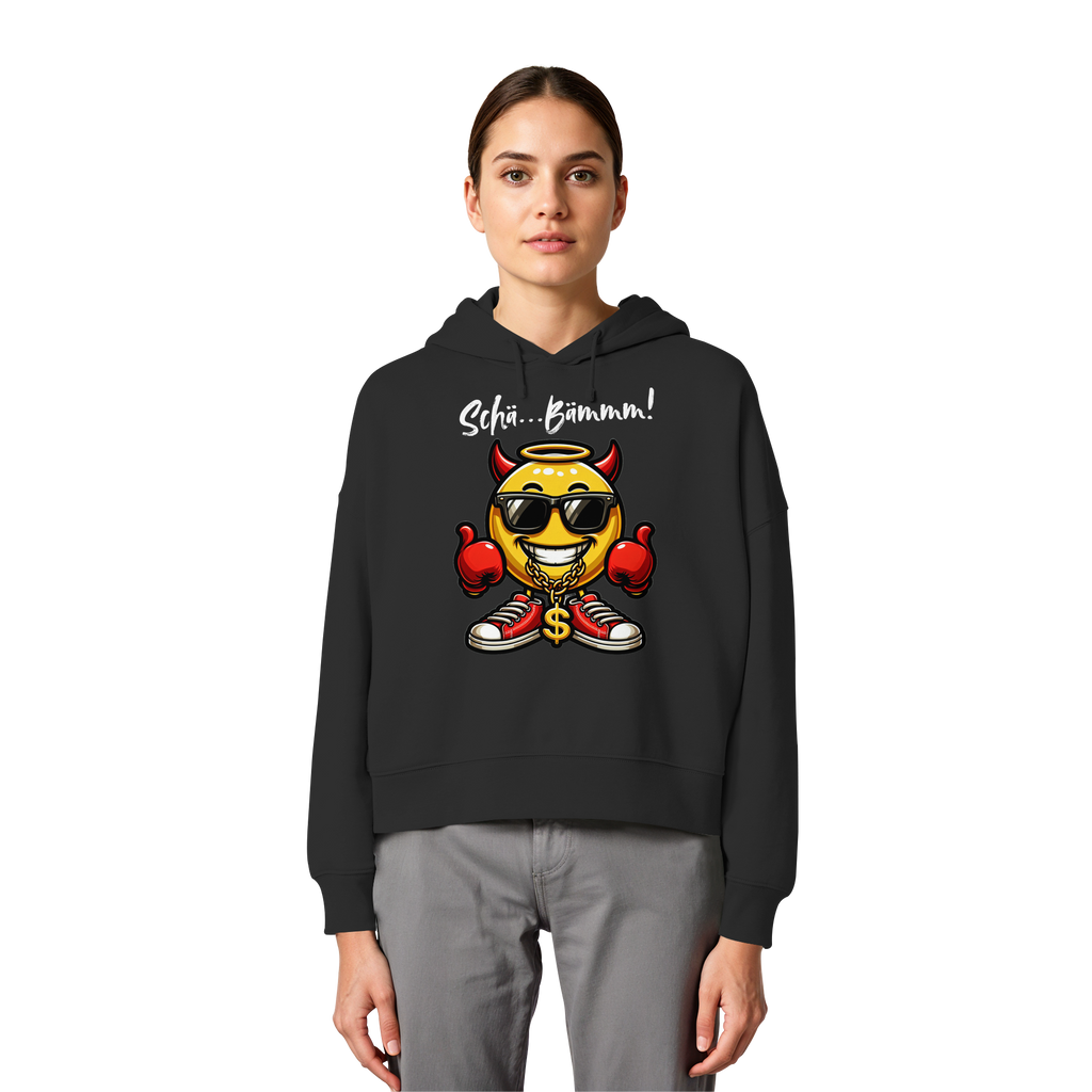 Damen Hoodie mit Emoji • Schä…Bämmm! • Bio-Boxcut