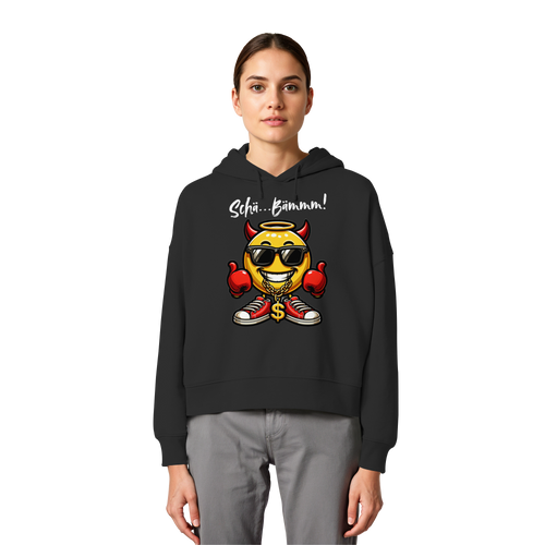 Damen Hoodie mit Emoji • Schä…Bämmm! • Bio-Boxcut