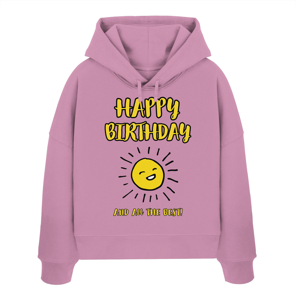Geburtstags-Hoodie Damen Happy Birthday and all the best • Bio-Boxcut