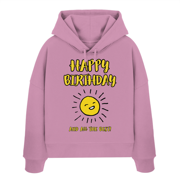 Geburtstags-Hoodie Damen Happy Birthday and all the best • Bio-Boxcut