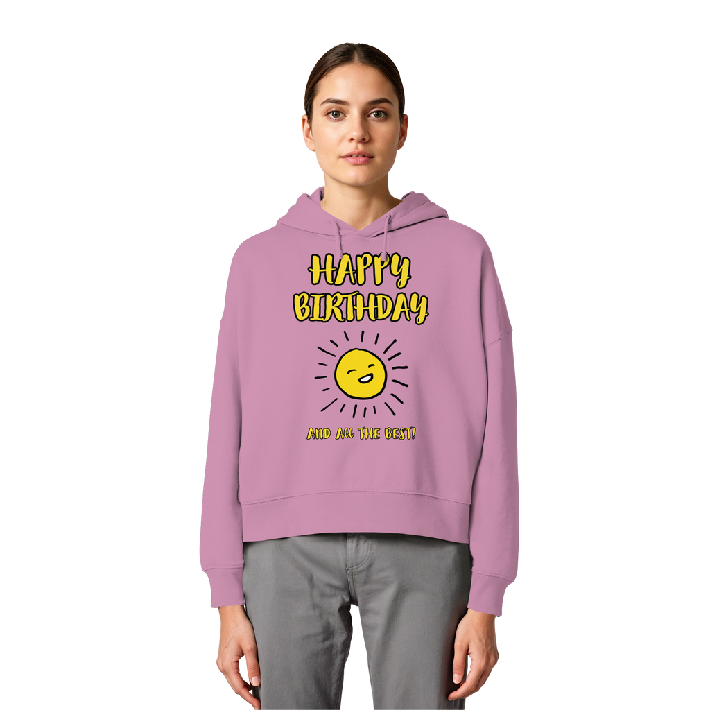 Geburtstags-Hoodie Damen Happy Birthday and all the best • Bio-Boxcut