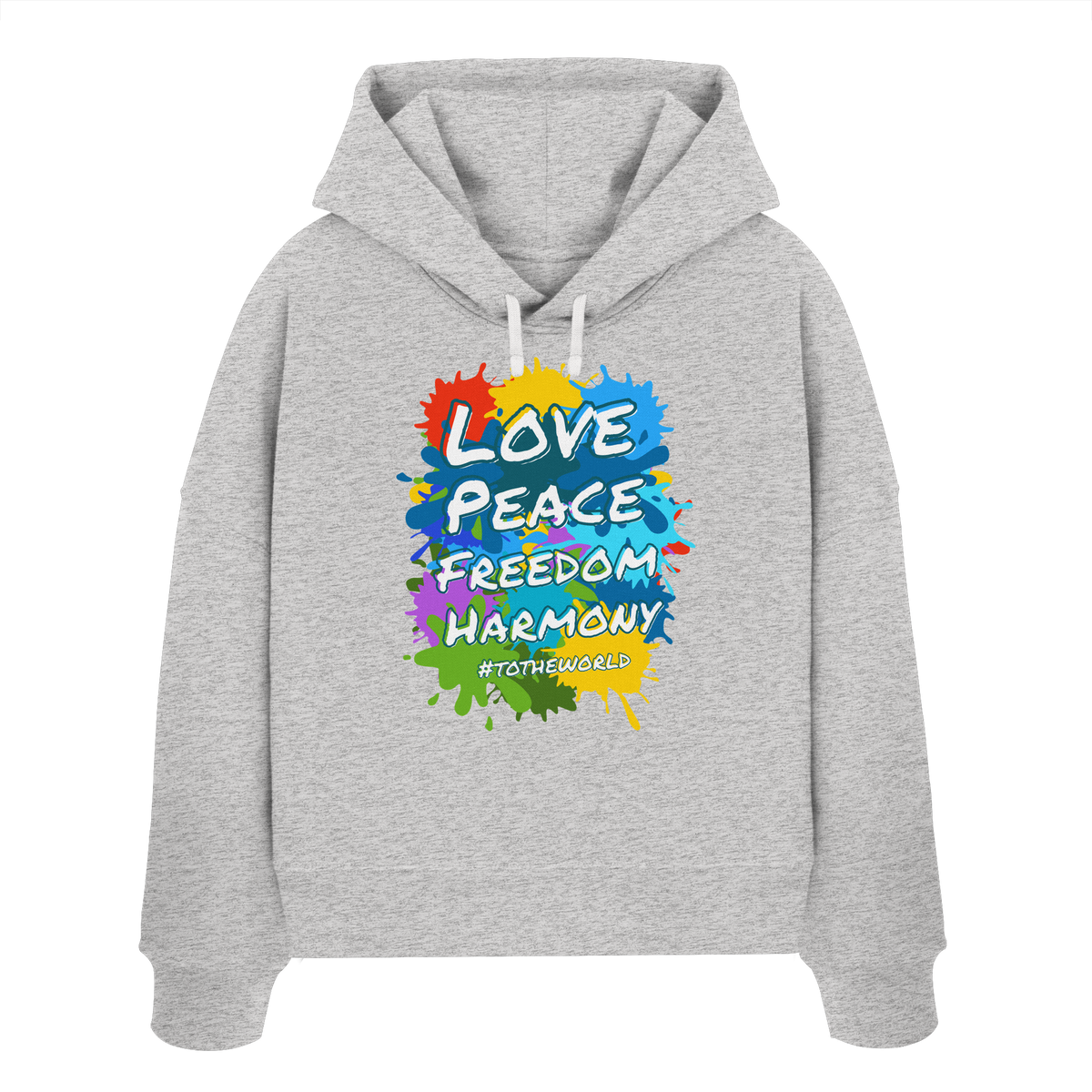 Peace-Damen-Hoodie • Love Peace Freedom Harmony • Bio-Boxcut