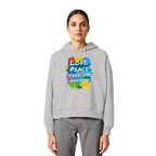 Peace-Damen-Hoodie • Love Peace Freedom Harmony • Bio-Boxcut