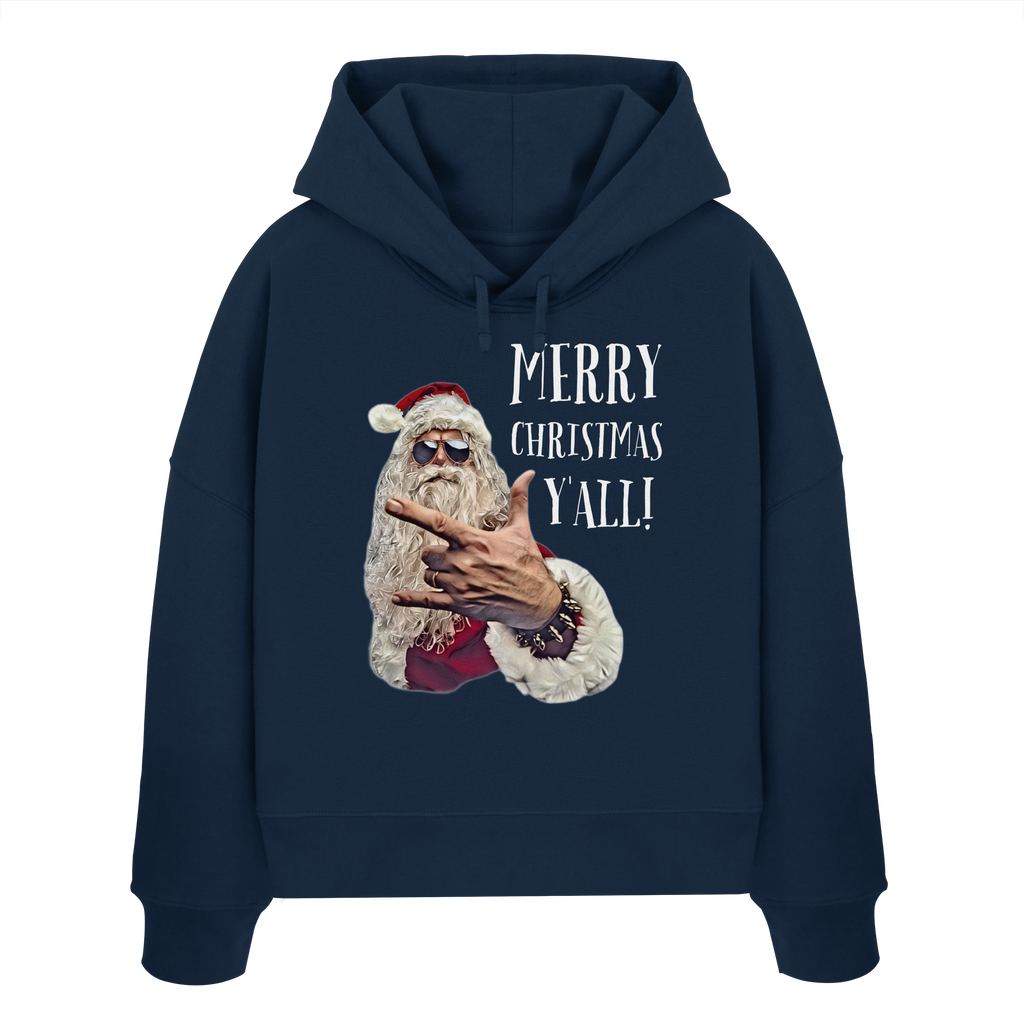 Weihnachts-Hoodie Damen Cool Santa • Merry Christmas y'all • Bio-Boxcut