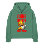 Damen Hoodie mit Ente • Ohne Kaffee, ohne mich! • Bio-Boxcut