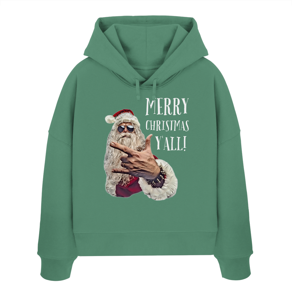 Weihnachts-Hoodie Damen Cool Santa • Merry Christmas y'all • Bio-Boxcut
