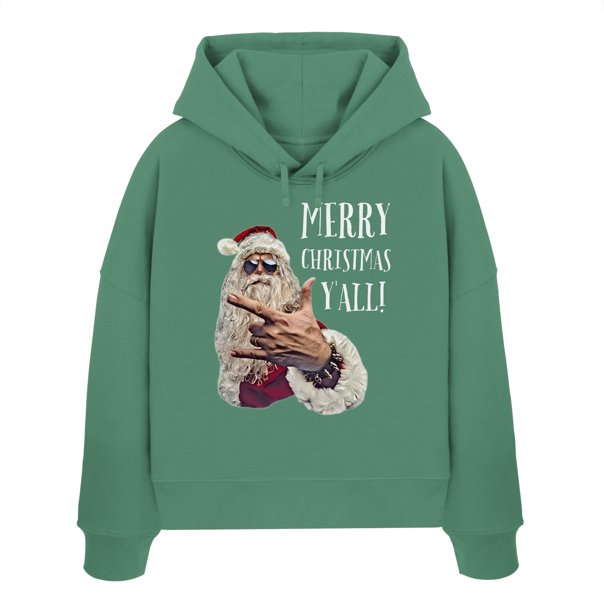 Weihnachts-Hoodie Damen Cool Santa • Merry Christmas y'all • Bio-Boxcut