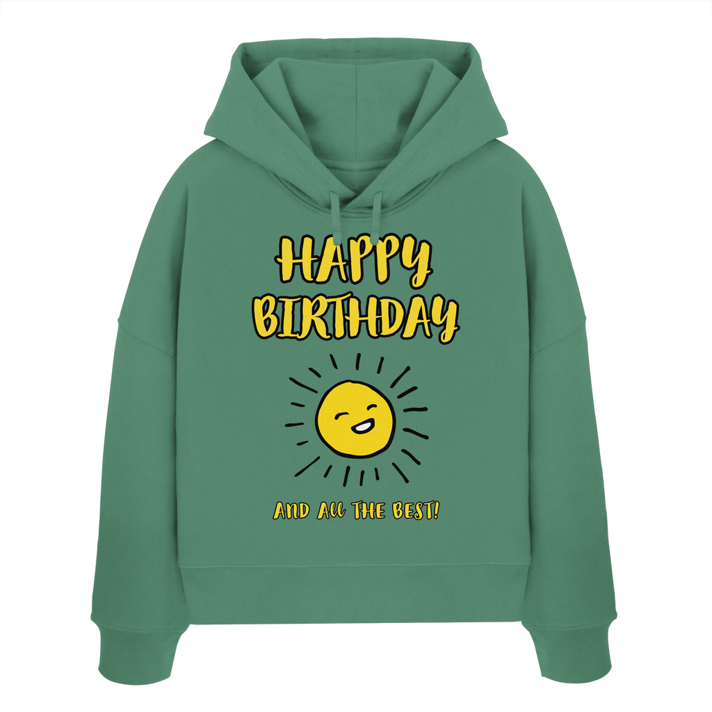 Geburtstags-Hoodie Damen Happy Birthday and all the best • Bio-Boxcut