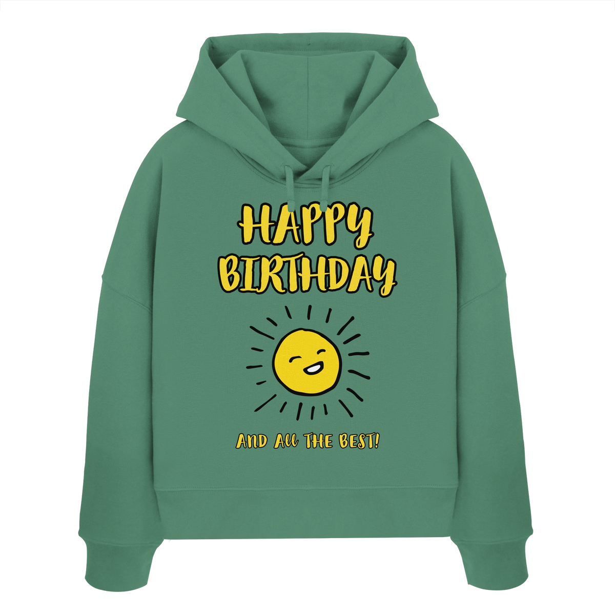Geburtstags-Hoodie Damen Happy Birthday and all the best • Bio-Boxcut