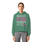 Damen Hoodie mit Spruch • Knie nieder du Wurm, ich bin eine Göttin • Bio-Boxcut