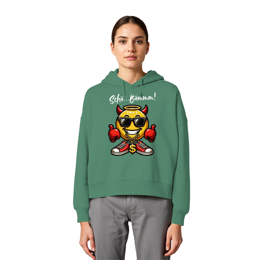 Damen Hoodie mit Emoji • Schä…Bämmm! • Bio-Boxcut