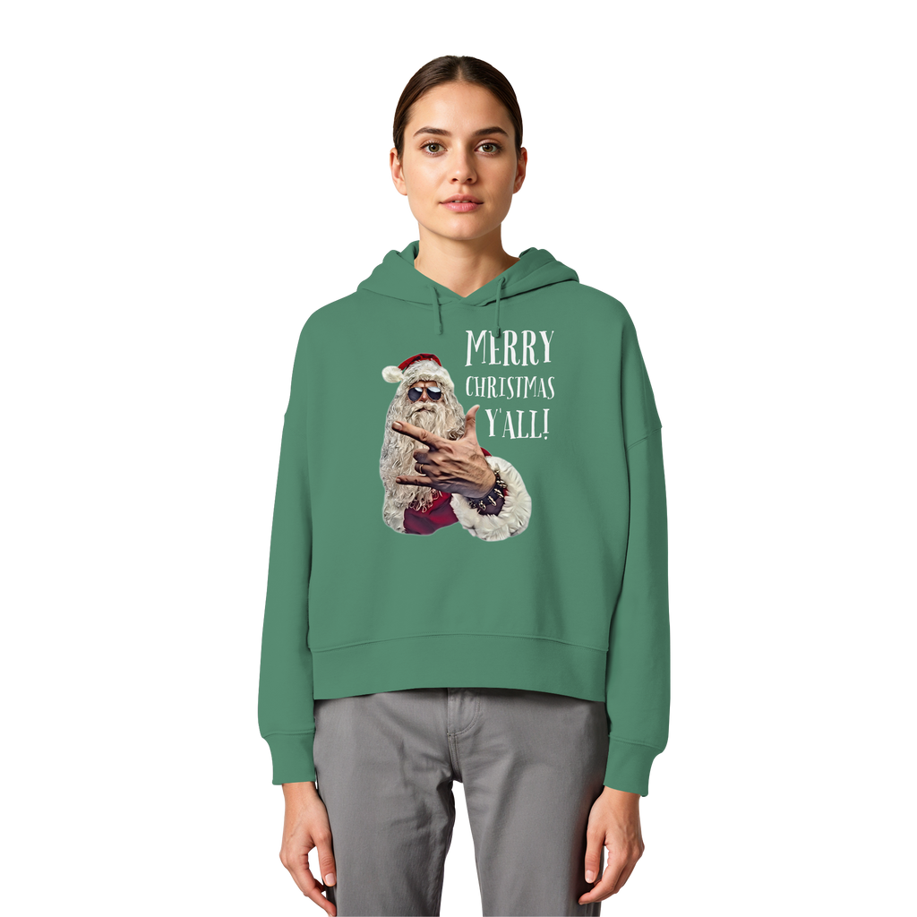 Weihnachts-Hoodie Damen Cool Santa • Merry Christmas y'all • Bio-Boxcut