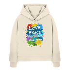 Peace-Damen-Hoodie • Love Peace Freedom Harmony • Bio-Boxcut