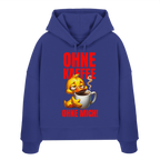 Damen Hoodie mit Ente • Ohne Kaffee, ohne mich! • Bio-Boxcut