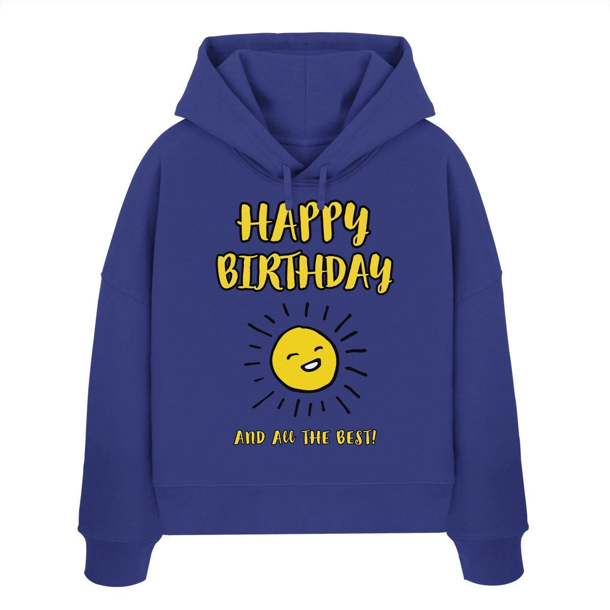 Geburtstags-Hoodie Damen Happy Birthday and all the best • Bio-Boxcut